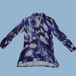 Clara Sun Woo long sleeve purple vibrant asymmetrical tunic top medium